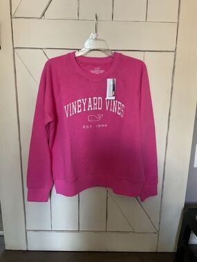 Vineyard Vines Hot Pink Logo Crewneck Sweatshirt